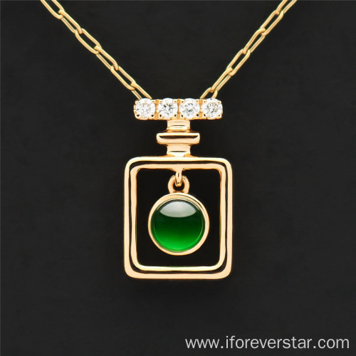 Perfume Bottle Shape Jadeite Pendant necklace